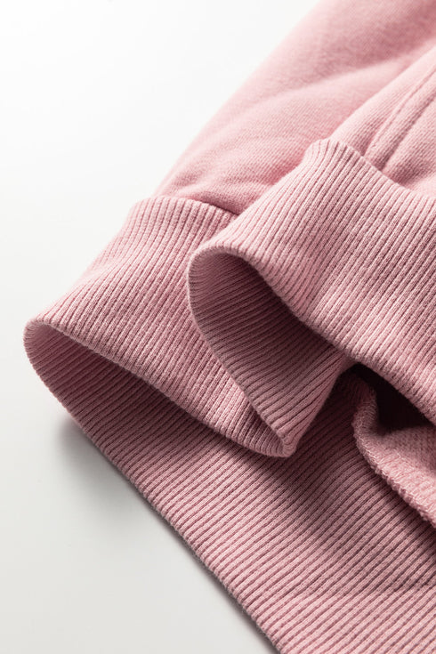 Button Drawstring Hooded Pullover Casual Short Set