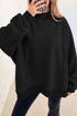 Reversible Mock Neck Oversize Drop Shoulder Sweatshirt