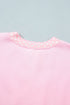 Mock Neck Polka Dot Pattern Trim Oversized Sweatshirt