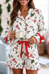 Ruffle Cuff Long Sleeve Printed Lounge Set