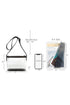 Transparent Panel Patchwork Mixed Texture Shoulder Bag
