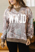 Polyester Elastane Camo Wwjd Graphic Slit Sweatshirt