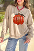 Sequined Pumpkin Graphic High Neck Baggy Sweatshirt