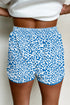 All Over Leopard Print Lace Up Accent Trim Shorts