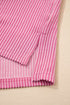 Solid Corded Textured Knit Exposed Stitching T-shirt