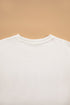 Applique Slogan Round Neck Long Sleeve Sweatshirt