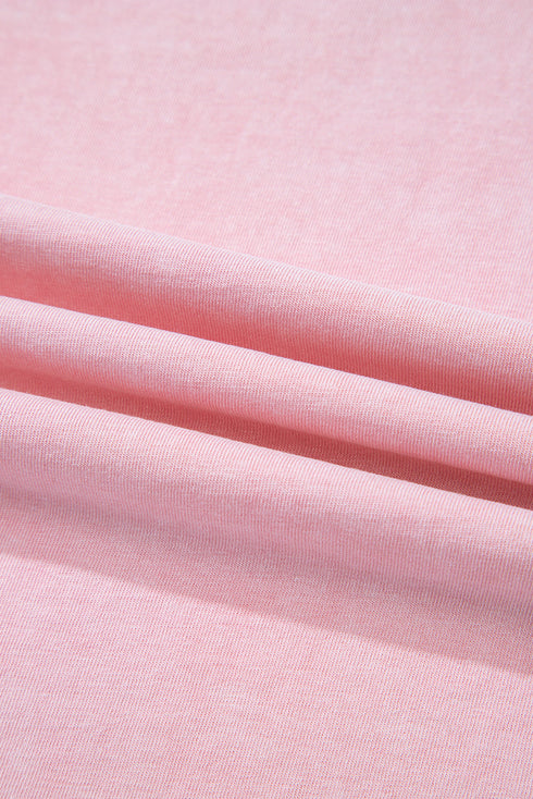 Acid Wash Star Applique Rolled Trim Pants Set