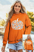 Floral Pumpkin Double Sided Printed Mock Neck Reversible Sweatshirt