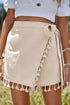 Bohemian Tassel Fringe Wrap Knot Casual Shorts