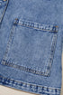 Patchwork Leather Collar Long Sleeve Denim Jacket
