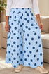 Polka Dot Elastic Waist Wide Leg Pants