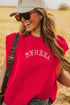Yeehaw Graphic Sleeveless Crew Neck Knit Sweater