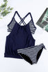 Adjustable Drawstring Blouson Hem Print Tankini Set