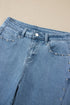 Denim Side Seam Rivet Ankle Length Jeans