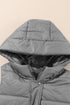 Exclusive Solid Long Quilted Hooded Puffer Vest