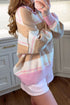 Striped V Neck Long Sleeve Tunic Sweater