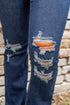 Exclusive Distressed Stretch Denim Flare Jeans