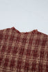 Vintage Plaid Knot Front Smocked High Waist Midi Dress