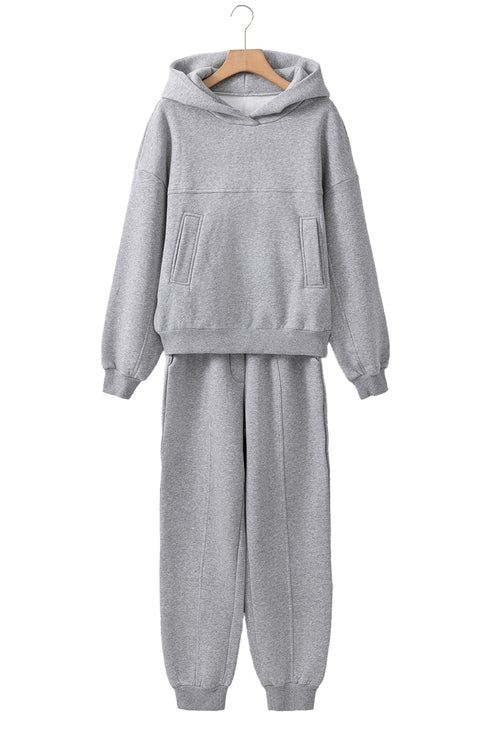 Heavyweight Fleece Hoodie And Seamed Jogger Set