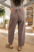 Pure Cotton Seam Elastic Waist Barrel Pants