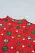 Playful Festive Element Print Sheer Mesh Top