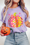 Polyester Cotton Playful Pumpkin Printed Graphic Tee