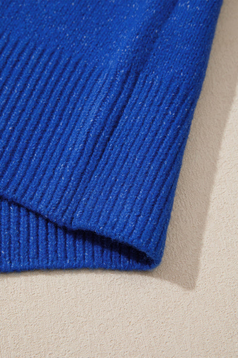 Polyester Polyamide Drop Shoulder Long Sleeve Sweater