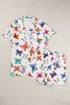 Casual Butterfly Pattern Short Sleeve Pajama Set Sleepwear