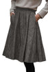 Detailed Pure Polyester Textured Pleated Midi Skirt