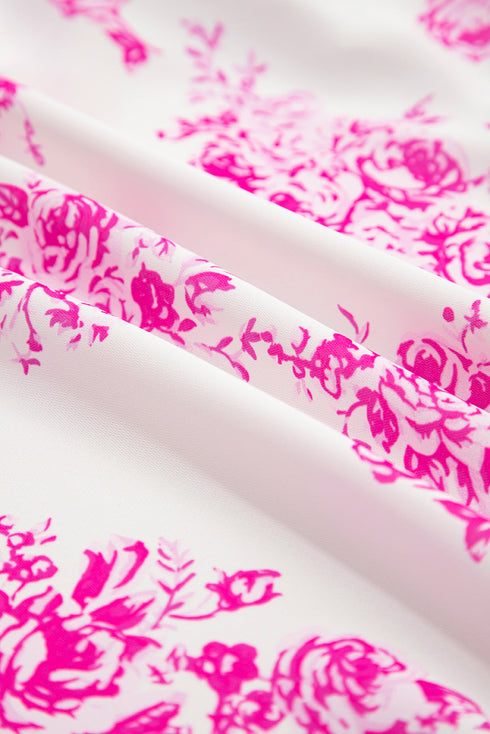 Bohemian Floral Print High Waist Ruffle Split Maxi Skirt