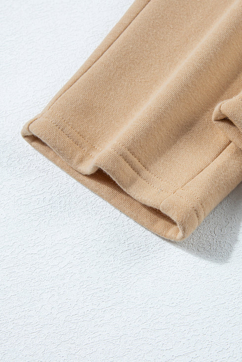 High Neck Buttoned Placket Fleece Lounge Set