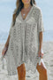 Bohemian Openwork Tassel Hem Swim Cover Up