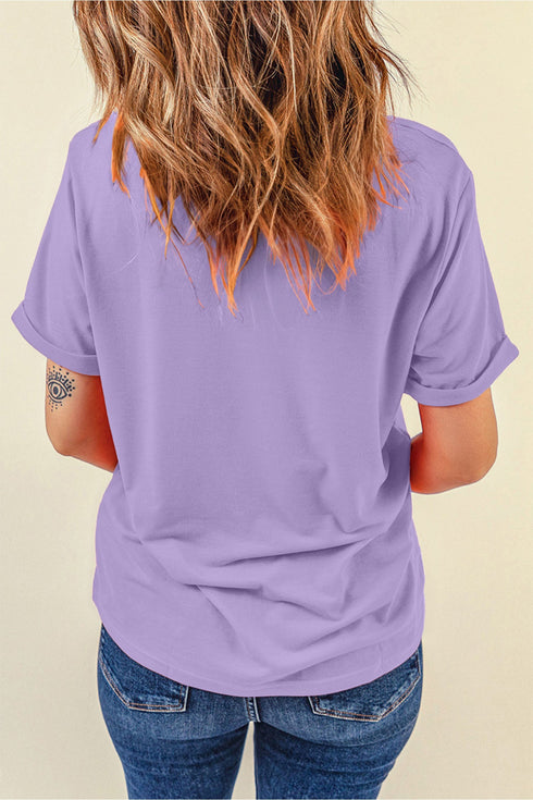 Pumpkin Printed Graphic Relaxed Silhouette Statement Tee