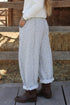 Floral Print Elastic Waist Regular Fit Pants