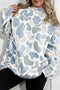 Camouflage Print Mock Neck Western Pullover Sweatshirt