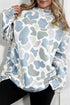 Camouflage Print Mock Neck Western Pullover Sweatshirt
