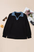V Neck Tunic Shift Long Sleeve Top
