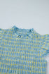Gingham Plaid Smocked Lace Trim Ruffle Tank Top