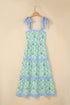 Geometric Floral Striped Patchwork Sleeveless A Line Dress