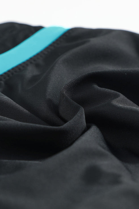 Contrast Waistband Tie Front Swim Shorts