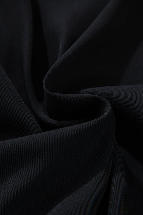 Collared Tab Sleeve Zip Up Flap Detail Casual Jacket