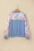All Over Floral Print Round Neck Long Sleeve Top
