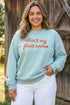 Western Letter Print Loose Round Neck Sweatshirt