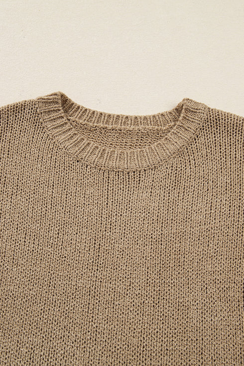 Oversized Drop Shoulder Exposed Seam Sweater Dress