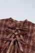 Vintage Plaid Knot Front Smocked Midi Dress