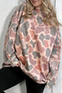 Mock Neck Camouflage Print Western Pullover Sweatshirt