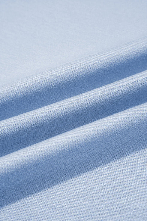 Puff Sleeve Pearl Embellished Scallop Trim Two Piece Dress