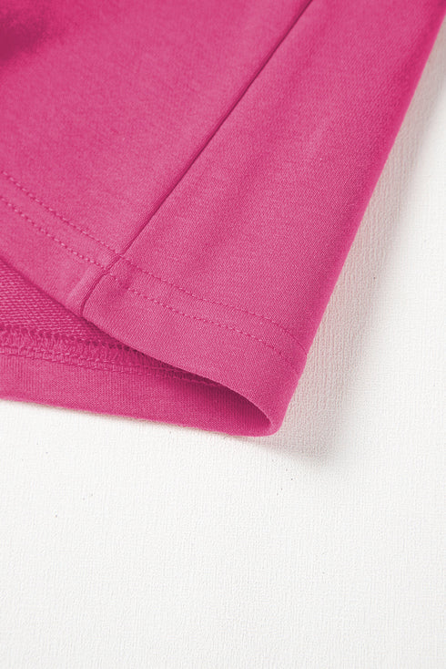 Paneled Loose Pullover And Lace Up Skort Two Piece Set