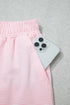 Striped Trim Mock Neck Pullover Drawstring Pants Outfit Pant Set