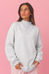 High Neck Ribbed Cuff And Hem Sweatshirt